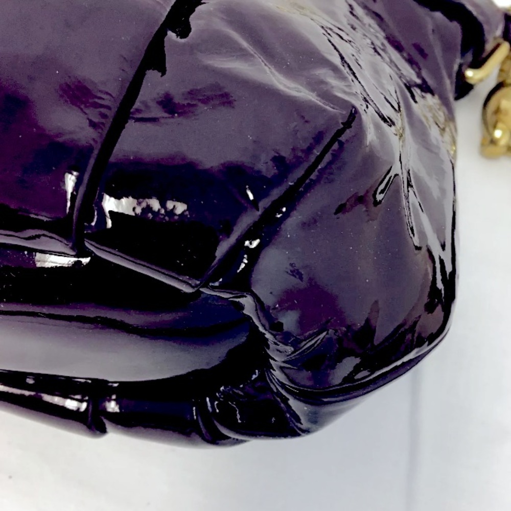 ❌SOLD❌ RARE Coach Plum Madison Patent Leather Lindsey Satchel EUC - Picture 11 of 15